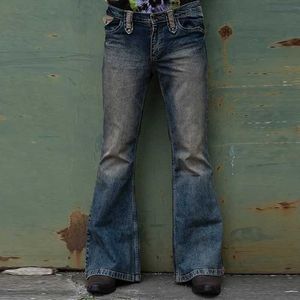 Men's Jeans Mens Flared bag Bootcut Leg Pants Distressed Patchwork New designer punk Stlye Bell denim Trousers Q240427