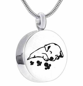 Unisex Stainless Steel PetDogCat Jewelry Print Cremation Ashes Holder Pet Memorial Urn Necklace For Memory Pendant Necklaces4432060