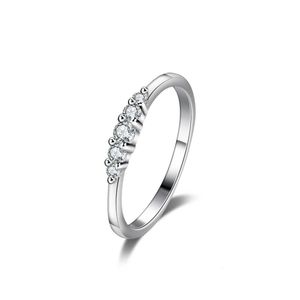 Sier Ring S925 Mosang Diamond 5-star Seven Star Row Diamond Female Ring Seiko Mosang Stone