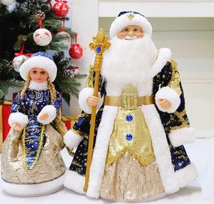 35cm 50cm Santa Claus Snow Maiden Candy Bucket Storage Bag Doll Christmas Decoration Figures Gifts Year 2022 Ornaments Decor 211029871626