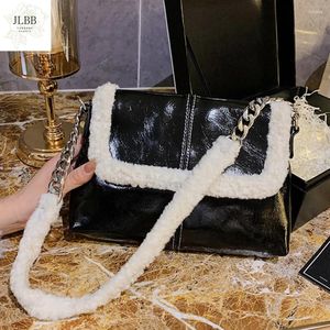 BASS VINTAGE Square agnello Donne Messenger 2024 Fashion PU Leather Women's Designer Handbag Chain Crossbody