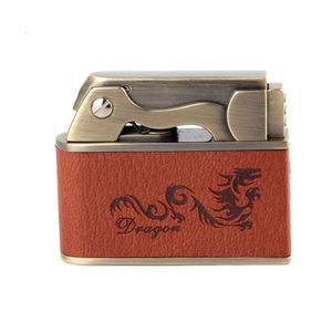 ZB-612E Leather Classic Vintage Gift Kerosene Cigarette Lighter