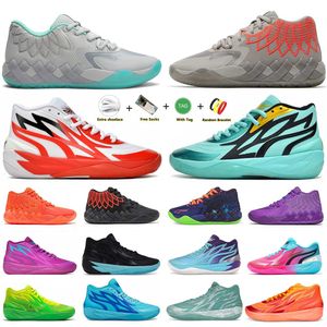 Lamelo Ball Designer Mens Basketball Shoes MB.01 Rick e Morty Queen City, não daqui, Black Blast Lo OVNIs MB.02 Fire Red Honeycomb MB.03 Men Trainers Sports Sports Sneakers