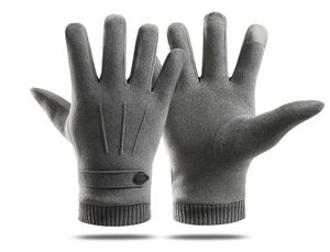 Zima Keep Warm Touch Screen plus aksamit wewnątrz zamszowych rękawiczki męskie Mody