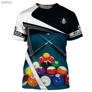 Camisetas masculinas Billiards interessantes impressão 3D Moda de verão Simple mass e feminino esportes diários Novo pescoço redondo de manga curta T-shirt topxw