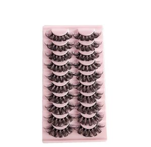 Wimpern Russische Curl Pink Tray Eye Wimpern Faux Mink Wimpernerweiterung natürliche lange falsche Wimpern Make -up -Werkzeuge