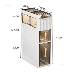 Toilet DrawerType Slotted Storage Cabinet Luxury MultiLayer Bathroom Cabinets Home UltraNarrow Acrylic Organizer GM 240420