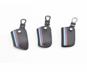 1st Carbon Fiber Leather Smart Remote Key Case Cover Holder Key Chain Cover Remote för 1 3 5 6 7 Series X1 X3 X4 X5 X68079429