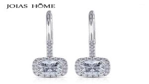 Dangle Kronleuchter Joiasome 925 Sterling Silber Ohrringe Koreanische Version von Crystal Clear Vierclaw Square Diamond Ring Set Femal2403760