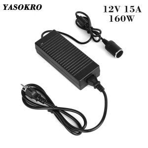 Plugs Car Power Adapter AC to DC Converter 110V/ 240V to 12V 15A 160w Power Supply Adapter Cigarette Lighter Socket AC/DC Transformer