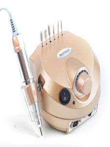 New Gold Electric Nail Drill Machine 35000RPM Nail Art Equipment Manicure Kit Nail File Drill Bit8262307