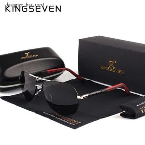 Óculos de sol Kingseven Designer de moda de alumínio Magnesium Men's Sunglasses Men polarized Coating espelhos de espelho Oculos Acessórios para homens oculares para homens 8135