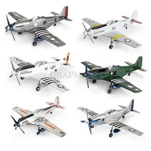 Puzzles 3D 1/48 4D Modelo de montagem de caça Mustang Us Segunda Guerra Mundial P51 Adesivo de Aeronaves Separação Coloris