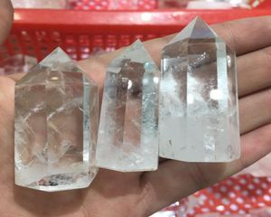 3pcs High quality 100 Natural Clear Quartz Crystal Point Gem Stone Wand Point reiki Healing1616379