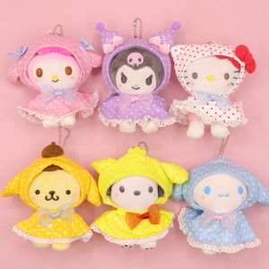 Cartoon Japaner Polka Dot Regenmantel Yugui leti Kulomikt Cat Plush Toy Bag Anhänger