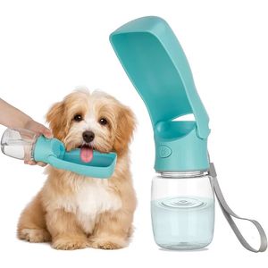 犬の水のボトル ​​- 屋外ウォーキング用の折りたたみ可能な犬の水ディスペンサー旅行漏れのためのポータブルペットウォーターボトル