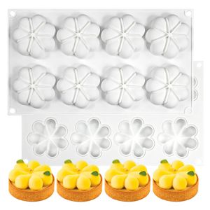 Moldes 8 Cavidade em forma de flor em forma de silicone fondant bolo decoração molde de chocolate Diy Chocolate Baking Tools Baking Candle Mold Bakeware