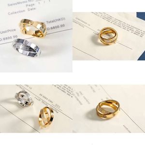 Projektant biżuterii Miłość Ring Double Circle Marka dla damskich Wedding Empracwa Prezent Multi rozmiar z pudełkiem Oryginalna jakość