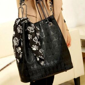 Shoulder Bags Chain Shouler Bag Cute Handbag Skull Women Silk Scarf Casual Bucket 01-SB-kakltj