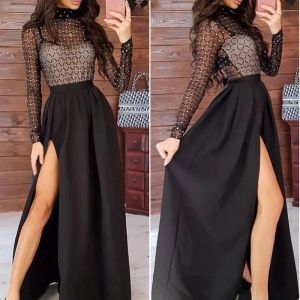 SKIRTSSKORTS MULHERES CHIC VEDORES ELEGANTES FESTO NOTIMENTO DOIXO ROPOS DE INVERNO 2024 VINTAGE VINTAGE Sexy Bodycon Vestido de manga longa para festa diurna e noturna