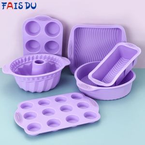 Moldes fais du roxo assado molde para forma de pastelaria e acessórios ferramentas de decoração de bolo de silicone moldes de bolos de bolos de bolos de silicone