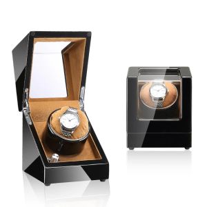 Cases Piano Baking Varnish Single Automatic Watch Winder Winding Jewelry Display Storage Box Case Holder Motor Shaker Mover Remontoir