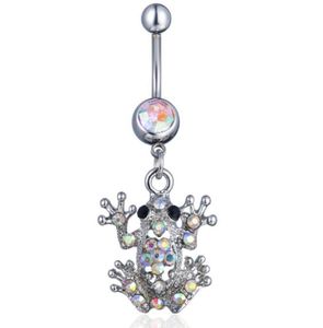 Navelglock -Knopf Ringe D0727 Frosch Clear AB Color Belly Ring Drop Lieferung Schmuckkörper Dhgarden Dhjsf3178348