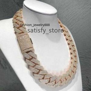 Schmuck Diamant Gold Halskette 20mm Breite 3 Reihen Hop Hüfte Schmuck aus Moissanit Diamonds Cuban Link Chain Halsketten Designer Armband kostenlos Versand