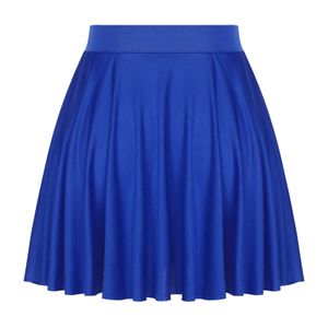 Women Seksowna marszona spódnica swobodny stały kolor elastyczny pasek rozszerzone spódnice odzieży domowej odzieży sportowej impreza tańca tańca 240420