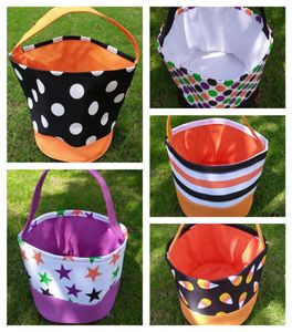 Halloween Gift Bucket Printing Wrap Girls meninos Criança Cola Candy Bag Festival Festival Handle Storage Bask7354736