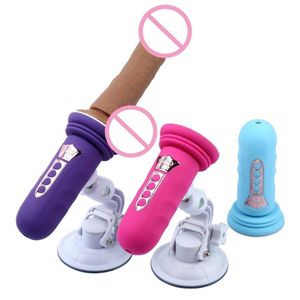 Automatische teleskopische Dildo -Vibrator -Sexspielzeug für Frau GSPOT -Stimulation Massagegerät Pumpe Pistole Sexmaschine Y1912171405975