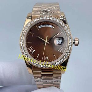 Men's Watch 36mm 18Ct3255 حركة أوتوماتيكية للسيدات البلاتين البلاتين للرجال الياقوت للماء الماس المراقبة الرومانية الاتصال الروماني