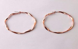 FashionNew Large Brass Circle HoopEarrings Girls and Ladies Big Ed Round Hoops Boutique Jewelry 59614105のためのクリスマスギフト