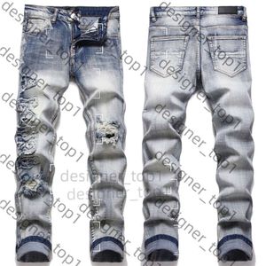 Chromee Jeans Mens Designer Jeans High Elastics огорченные хромированными джинсами рваные сжима