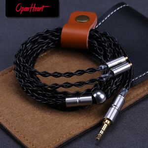 Zubehör OpenHeart 8 Core Original MMCX -Kabel für Ohrhörer 3,5 mm Upgrade Ersatz Disassemble Silberplattenkabel MMCX hohe Qualität