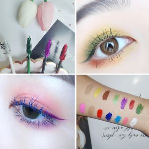 Vit mascara färg ögonbryn grädde röd rosa grön blå lila brun guld gul vattentät långvarig nonsmudge cosplay makeup 240410