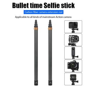 Para Insta360 X3 Acessórios 290cm Salto de selfie de fibra de carbono para DJI Action 4/3/GoPro Sports Sports Super Long Selfie Stick 240422