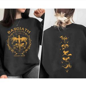 Mens Hoodies Sweatshirts Golden Dragon Fourth Wing Sweatshirt Basgia War Academy Double Hooded Dragon Knight Binding Sweatshirt Fashion Fan Sweatshirt 240425