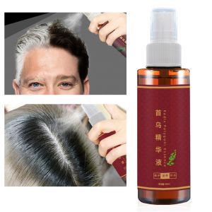 Tratamentos 1pcs Cinzento Tratamento de cabelo branco Spray Branco a preto Natura de cor escurecimento Reparo shampoo anti -Pression Cuidado