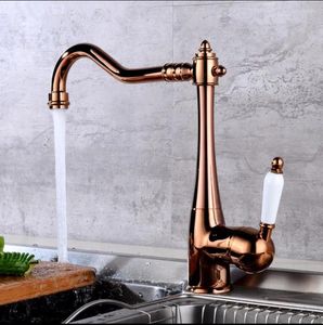 Kitchen Faucets Vidric Rose Gold Sink Faucet And Cold Single Lever Ceramic Handle