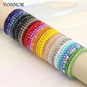 Beaded Fashion Womens Bracelets Jewelry Colored Crystal Beads Elastic Wholesale Gifts for Female Friends