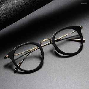 Okulary przeciwsłoneczne ramy okulary tytanowe vintage Mężczyźni mogą dopasować retro okrągłe receptę wygodne okulary kobiety optyczne okulary