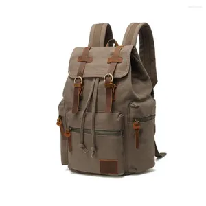 Backpack Hiking Zipper Closure Shoulder High Capacity Canvas Vintage