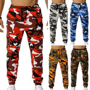 Men's Pants Fashionable mens Trousers ultra soft jogging pants with elastic waist mid waist ankle strap cargo sports pantsL2404