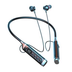 Hals-montierte Sport-Wireless-Ohrhörer, magnetische In-Ear-Kopfhörer, Ultra-Langer Batterielebensdauer wasserdichtes Headset, LED-Leistungsanzeige, ENC-Rausch-Ohrhörer unterstützt tf TF