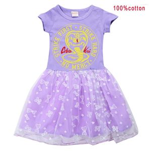 Девушка платья Cobra Kai Print Toddler Girls Summer Dress Kids День день рождения