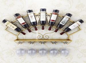 Porta bottiglia di vino in metallo moderno a parete organizzatore montato su glase ripiana da scarico per whisky decorazione della camera elegante 5887967