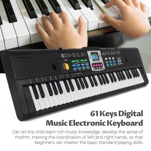 Инструменты 61 Keys Digital Piano Music Electronic Keyboard Kids Multifunctional Electric Piano для студента фортепиано с функцией микрофона с функцией микрофона