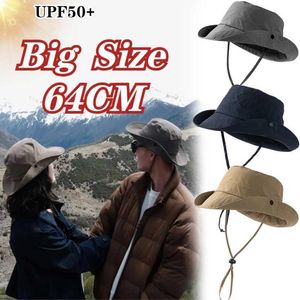 Weitkrempeln Hats Bucket große Größe 64 cm Eimer Hut für Herren Sommer Sonnenschutz Outdoor Fischerei atmungsaktiv