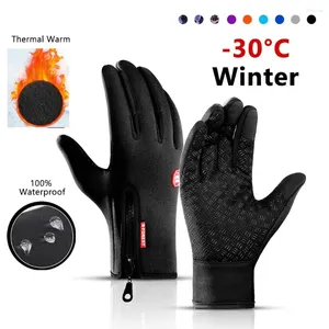 Cycling Gloves 1 Pair Thermal Winter Touchscreen Full Finger Windproof Motorcycle Sports For Bike Outdoor Riding